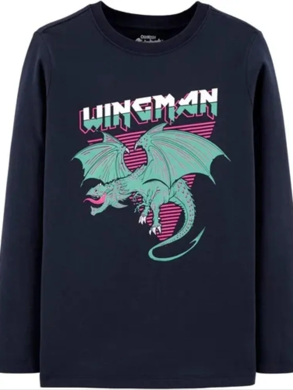 NWT OshKosh B'gosh Navy 'Wingman' Dragon Graphic Long-Sleeve Tee for Kids